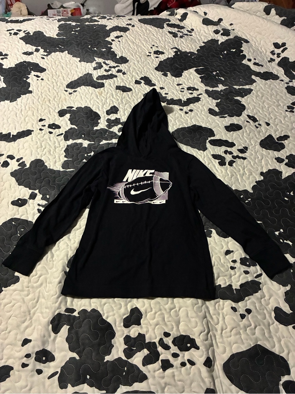 Nike Black Hoodie with Football Graphic